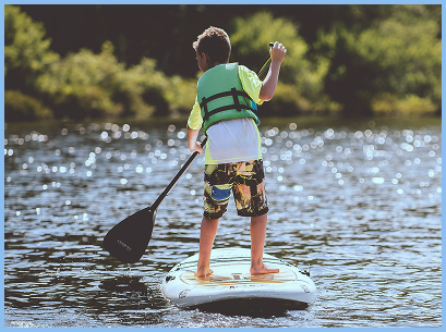 boy on paddleboard